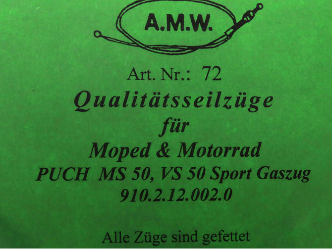 Bowdenzug Puch MS50 / VS50 Sport Gaszug A.M.W. product